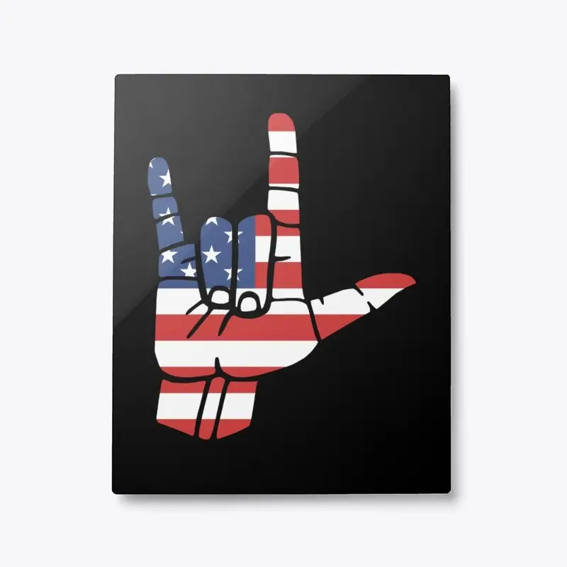 ASL ILY USA Flag (114b)