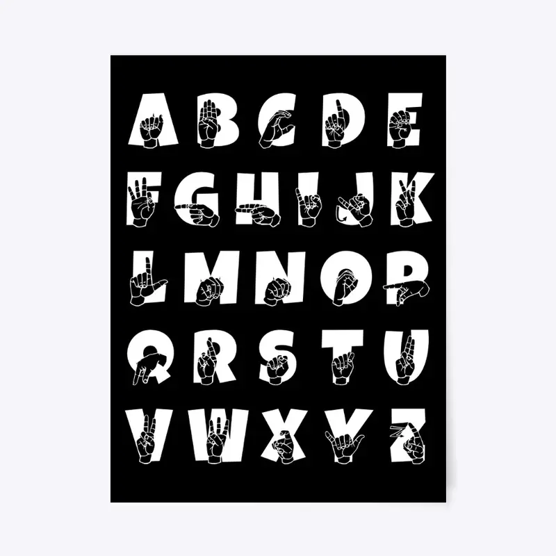 ASL ABCs Alphabet With Letters (124d)