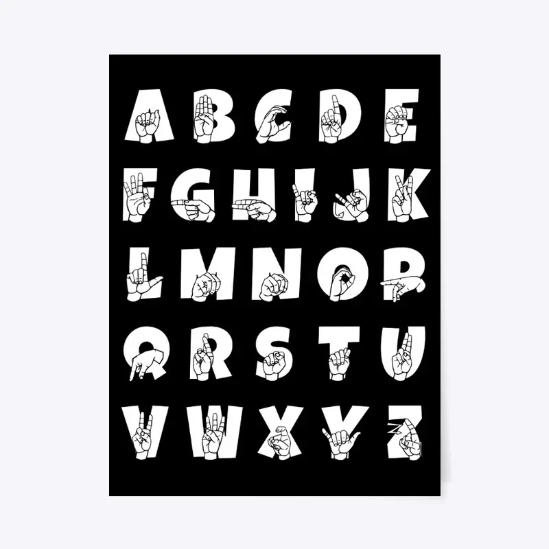 ASL ABCs Alphabet With Letters (124c)